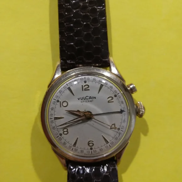 Vintage Vulcan cricket alarm mens watch Gold filled